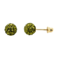 14K Yellow Gold Round Crystal Ball Stud Earrings with Screw Back - 10mm