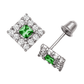 14K Yellow and White Gold CZ Birthstone Stud Earrings with Screw Back