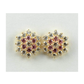 14K Yellow Gold Flower CZ Stud Earrings with Screw Back