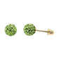 14K Yellow Gold Round Crystal Ball Stud Earrings with Screw Back - 10mm