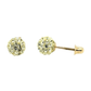 14K Yellow Gold Round Crystal Ball Stud Earrings with Screw Back - 10mm
