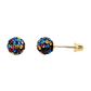 14K Yellow Gold Round Crystal Ball Stud Earrings with Screw Back - 10mm