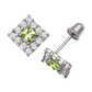 14K Yellow and White Gold CZ Birthstone Stud Earrings with Screw Back