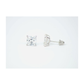 14K White Gold Square Princess Cut CZ Stud Earrings with Screw Back - 3mm to 7mm