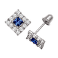 14K Yellow and White Gold CZ Birthstone Stud Earrings with Screw Back