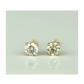 14K Yellow Gold Round Diamond Stud Earrings with Screw Back - 0.25 CT TW