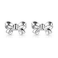 14K Yellow and White Gold Bow Tie Stud Earrings with Screw Back