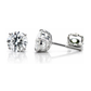 14K White Gold Round CZ Stud Earrings with Screw Back - 3mm to 12mm