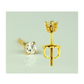 14K Yellow Gold Round Diamond Stud Earrings with Screw Back - 0.20 CT TW
