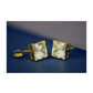 14K Yellow Gold Square CZ Stud Earrings with Screw Back - 3x3mm to 10x10mm