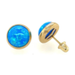 14K Yellow Gold Opal Stud Earrings with Screw Back - 3mm to 8mm