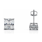 14K White Gold Square CZ Stud Earrings with Screw Back - 3x3mm to 10x10mm