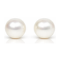 14K Yellow Gold Genuine White Pearl Stud Earrings with Screw Back - 3mm to 8.5mm