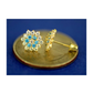 14K Yellow Gold Flower CZ Stud Earrings with Screw Back