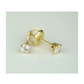 14K Yellow Gold Round Diamond Stud Earrings with Screw Back - 0.22 CT TW