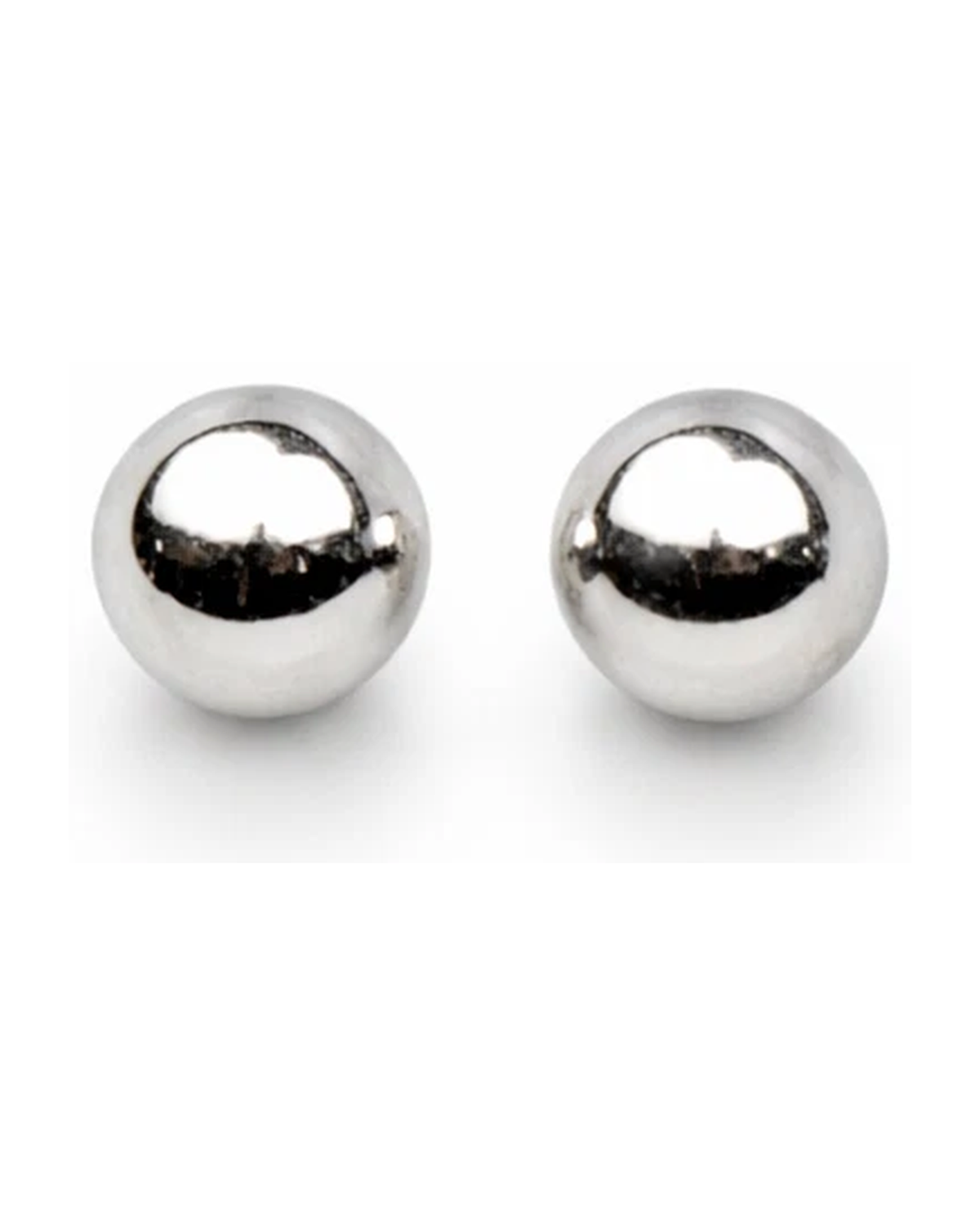 14K White Gold Ball Stud Earrings with Screw Back - 3mm to 8mm