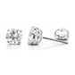 14K White Gold Round CZ Stud Earrings with Screw Back - 3mm to 12mm