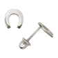 14K Yellow and White Gold Horseshoe Stud Earrings with Screw Back