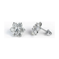 14K White Gold Flower CZ Stud Earrings with Screw Back