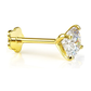 14K Yellow Gold CZ Birthstone Cartilage Barbell Earring with Screw Back - 2mm to 4mm