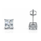 14K White Gold Square CZ Stud Earrings with Screw Back - 3x3mm to 10x10mm