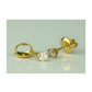 14K Yellow Gold Round Diamond Stud Earrings with Screw Back - 0.20 CT TW