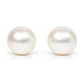 14K Yellow Gold Genuine White Pearl Stud Earrings with Screw Back - 3mm to 8.5mm