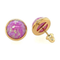 14K Yellow Gold Opal Stud Earrings with Screw Back - 3mm to 8mm