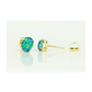 14K Yellow and White Gold Oval Opal Stud Earrings with Screw Back