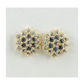 14K Yellow Gold Flower CZ Stud Earrings with Screw Back