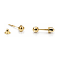 14K Yellow Gold Ball Stud Earrings with Screw Back - 4mm and 7mm