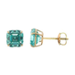 14K Yellow Gold Asscher Cut CZ Stud Earrings with Screw Back - 5mm to 10mm