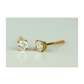 14K Yellow Gold Round Diamond Stud Earrings with Screw Back - 0.22 CT TW
