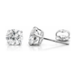 14K White Gold Round CZ Stud Earrings with Screw Back - 3mm to 12mm