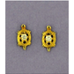 14K Yellow Gold Turtle CZ Stud Earrings with Screw Back
