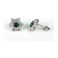 14K White Gold Flower CZ Stud Earrings with Screw Back