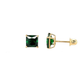 14K Yellow Gold Square Princess Cut CZ Birthstone Stud Earrings with Screw Back - 3mm to 7mm
