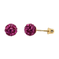 14K Yellow Gold Round Crystal Ball Stud Earrings with Screw Back - 10mm