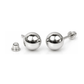 14K White Gold Ball Stud Earrings with Screw Back - 3mm to 8mm