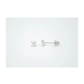 14K White Gold Square Princess Cut CZ Stud Earrings with Screw Back - 3mm to 7mm