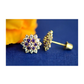 14K Yellow Gold Flower CZ Stud Earrings with Screw Back