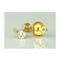14K Yellow Gold Round Diamond Stud Earrings with Screw Back - 0.20 CT TW