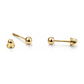 14K Yellow Gold Ball Stud Earrings with Screw Back - 4mm and 7mm