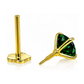 14K Yellow Gold CZ Birthstone Cartilage Barbell Earring with Screw Back - 2mm to 4mm