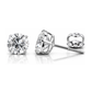 14K White Gold Round CZ Stud Earrings with Screw Back - 3mm to 12mm
