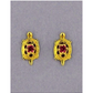 14K Yellow Gold Turtle CZ Stud Earrings with Screw Back