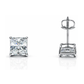 14K White Gold Square CZ Stud Earrings with Screw Back - 3x3mm to 10x10mm