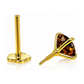 14K Yellow Gold CZ Birthstone Cartilage Barbell Earring with Screw Back - 2mm to 4mm