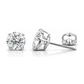 14K White Gold Round CZ Stud Earrings with Screw Back - 3mm to 12mm