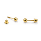 14K Yellow Gold Ball Stud Earrings with Screw Back - 4mm and 7mm